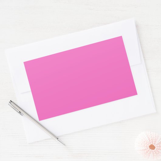 Roze, licht orchidee, met stevige kleur rechthoekige sticker (Envelop)