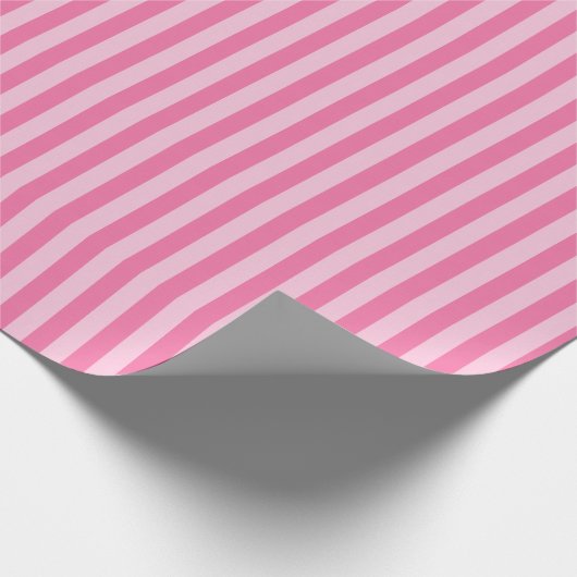 Roze & Licht Roze Strepen Cadeaupapier (Hoek)
