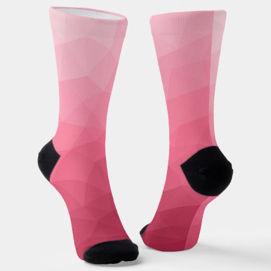 Roze licht verloop geometrisch mesh patroon sokken (Gebogen)