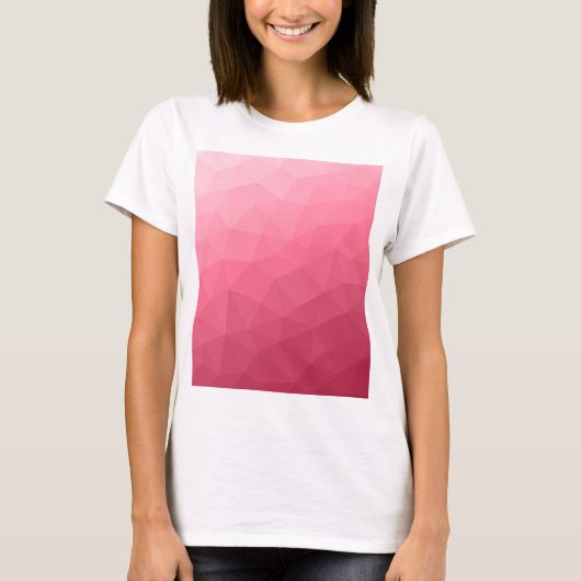 Roze licht verloop geometrisch mesh patroon t-shirt (Voorkant)
