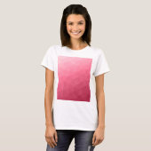 Roze licht verloop geometrisch mesh patroon t-shirt (Voorkant volledig)