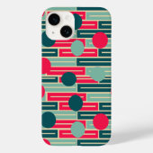 Roze, lichtblauw, Blauwgroen rechthoeken en cirkel Case-Mate iPhone Case (Achterkant)