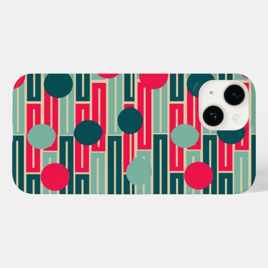 Roze, lichtblauw, Blauwgroen rechthoeken en cirkel Case-Mate iPhone Case (Achterkant (horizontaal))