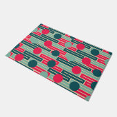 Roze, lichtblauw, Blauwgroen rechthoeken en cirkel Deurmat (Schuin)