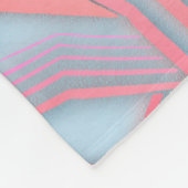 Roze & Lichtblauw Geometrisch Patroon (doe-het-zel Fleece Deken (Hoek)