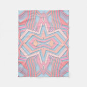 Roze & Lichtblauw Geometrisch Patroon (doe-het-zel Fleece Deken (Voorkant)