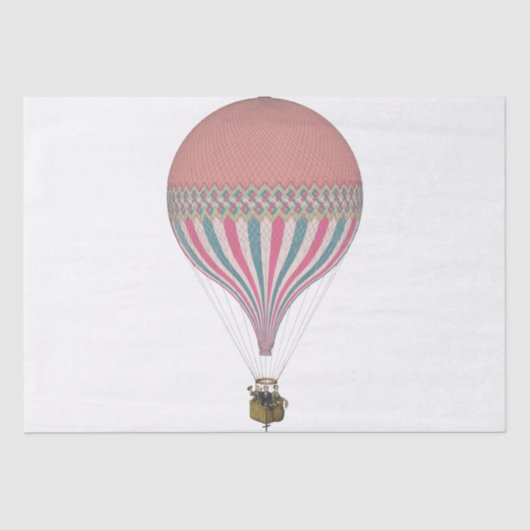  roze, lichte blauwe luchtballonnen tissuepapier (Voorkant)