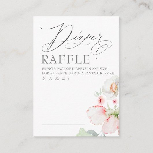 Roze lichte bloemen elegante luierritten informatiekaartje (Voorkant)