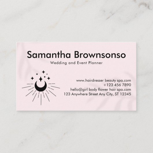 Roze lichte hemellichamen, met inbegrip van hoogst visitekaartje (Achterkant)