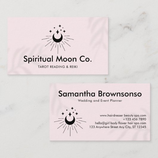 Roze lichte hemellichamen, met inbegrip van hoogst visitekaartje (Voorkant / Achterkant)