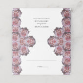 Roze lichte roze Rozen bruiloft Plaatskaartje (Buitenkant ongevouwen)