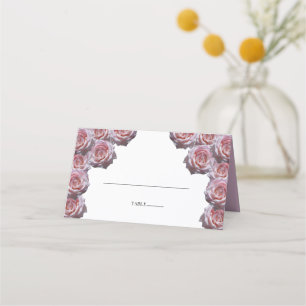 Roze lichte roze Rozen bruiloft Plaatskaartje
