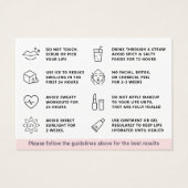 Roze lichte spoeling Kaart voor advies na tercare (Achterkant)