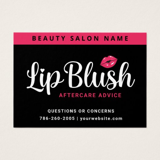 Roze lichte spoeling Kaart voor advies na tercare (Voorkant)