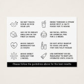 Roze lichte spoeling Kaart voor advies na tercare (Achterkant)