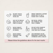 Roze lichte spoeling Kaart voor advies na tercare (Achterkant)