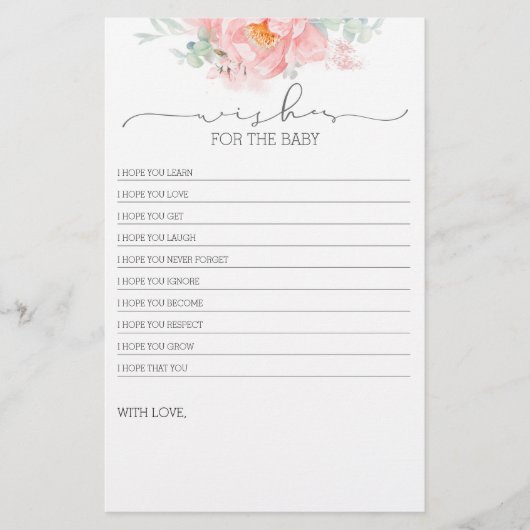 Roze lichte, zachte, ventilator Baby shower (Voorkant)