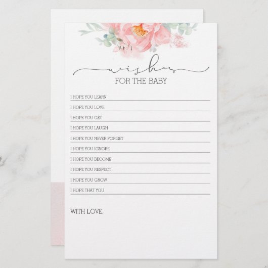 Roze lichte, zachte, ventilator Baby shower (Voorkant / Achterkant)