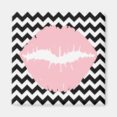 Roze lichten op zwarte en witte zigzag magneet (Voorkant)