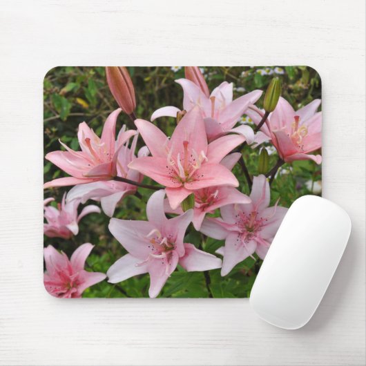 Roze lichtflorale schoonheid muismat (Met muis)