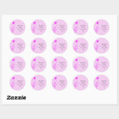 Roze lichtsteker ronde sticker (Vel)