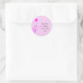 Roze lichtsteker ronde sticker (Tas)