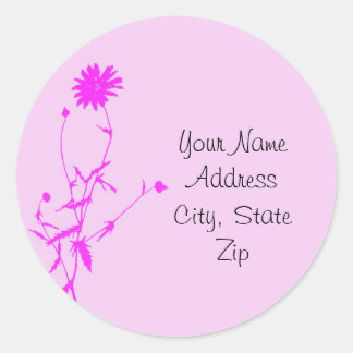 Roze lichtsteker ronde sticker