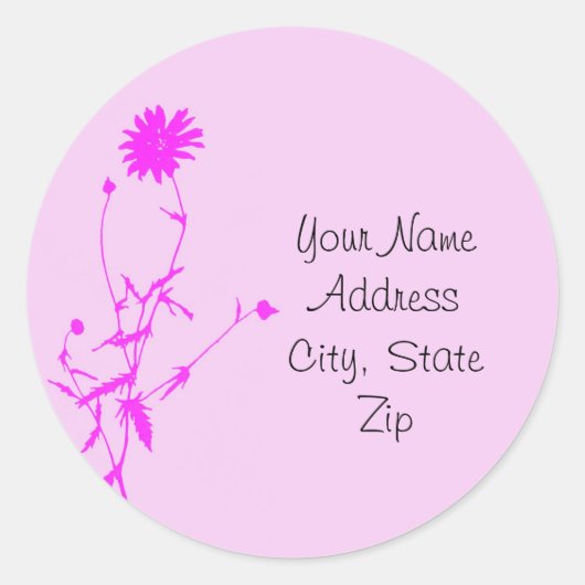 Roze lichtsteker ronde sticker (Voorkant)
