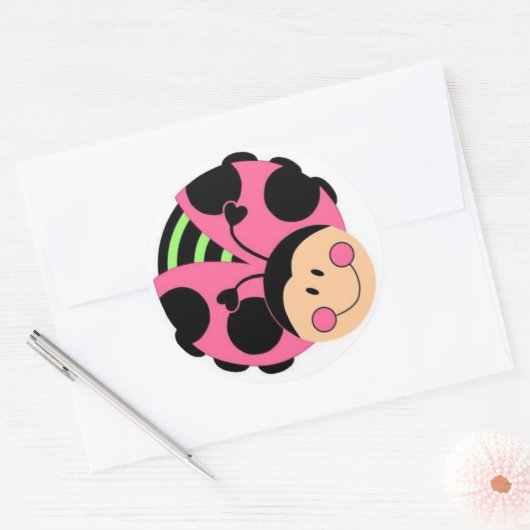 Roze lidobug Sticker (Envelop)