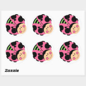 Roze lidobug Sticker (Vel)