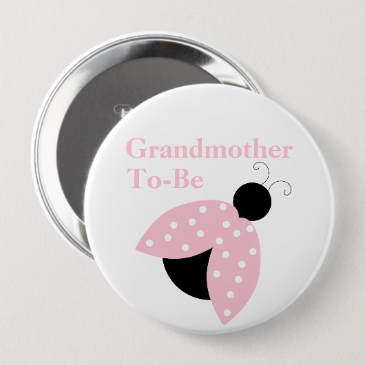 Roze lidybug Grandma om Button van Baby shower te (Voorkant /achterkant)