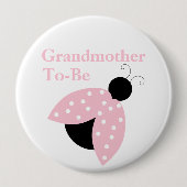 Roze lidybug Grandma om Button van Baby shower te (Voorkant)