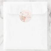 Roze Lief Hart Vlinder Swirls Bruiloft Sticker (Tas)
