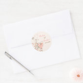Roze Lief Hart Vlinder Swirls Bruiloft Sticker (Envelop)