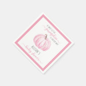 Roze Lief Klein Pompoen Waterverf Baby shower Servet (Hoek)