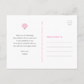 Roze lief lam meisje Baby shower Schattige dank u Briefkaart (Achterkant)