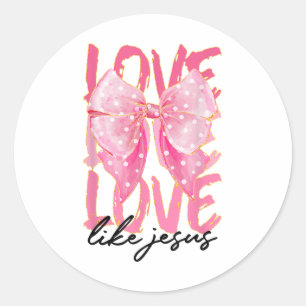 Roze liefde als Jesus Pinky Christelijke Godbeliev Ronde Sticker