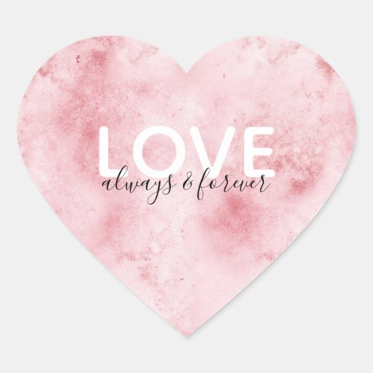 Roze Liefde Altijd Hart Sticker (Voorkant)