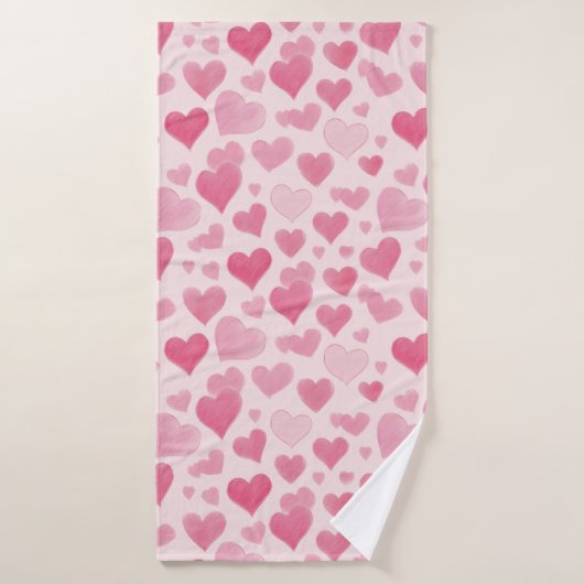 Roze liefde bad handdoek (Badhanddoek)