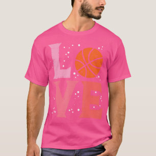 Roze liefde Basketball Cute Sports Lover Mannen Vr T-shirt