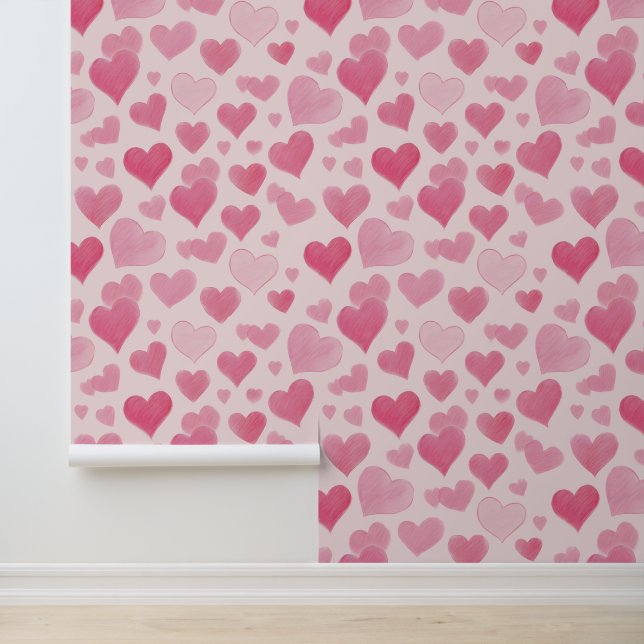Roze liefde behang (Applicatie)