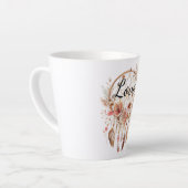 Roze Liefde Boho Bloemen Veren Droomvanger Latte Mok (Linkerhoek)