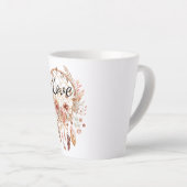 Roze Liefde Boho Bloemen Veren Droomvanger Latte Mok (Rechterhoek)