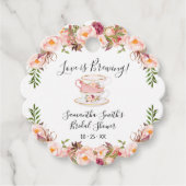 Roze liefde breekt Vrijgezellenfeest van thee Bedankjes Labels (Voorkant)