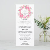 Roze Liefde | Bruiloft met krans van robuuste roze Menu (Staand voorkant)