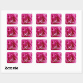 Roze LIEFDE Bruiloft Roos Vierkante Sticker (Vel)