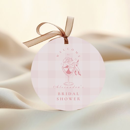 Roze Liefde Bruist Bruids Espresso Shower Ronde Sticker