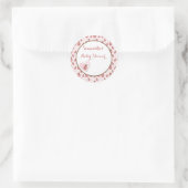 Roze Liefde Bug, Baby Meisje Ronde Sticker (Tas)