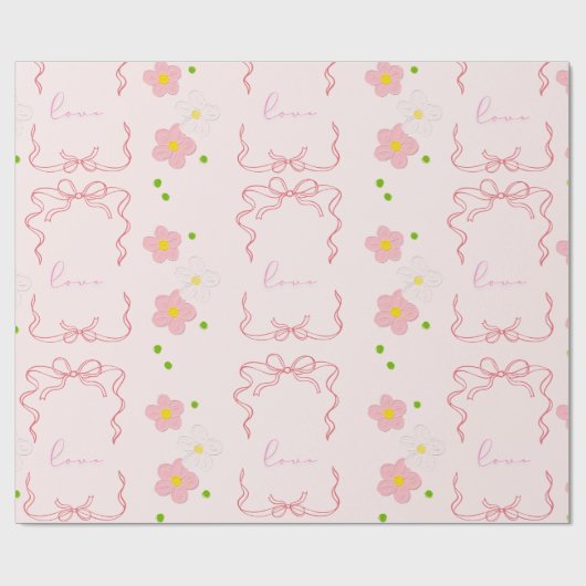 ROZE LIEFDE CADEAUPAPIER (Vlak)