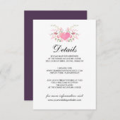 Roze Liefde | Details van een Rustieke Bruiloft Informatiekaartje (Voorkant / Achterkant)